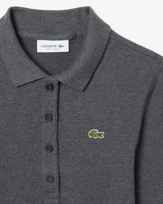 Slim Fit-Polohemd L.12.D aus gerippter Baumwolle