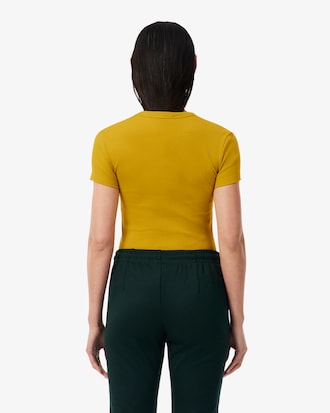 Slim Fit-T-Shirt aus gerippter Baumwolle