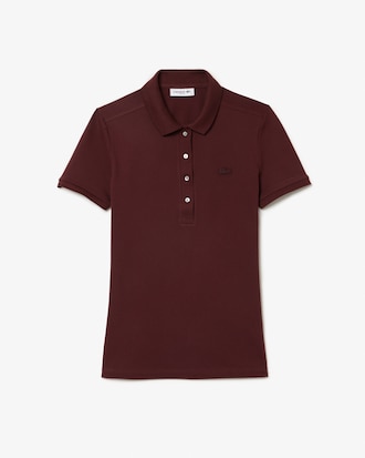 Slim Fit Damen LACOSTE Poloshirt aus Stretch-Baumwoll-Piqu&eacute;