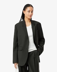 Karierter Blazer aus Wollmischgewebe