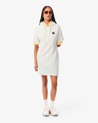 Kleid aus Piqué mit Kapuze