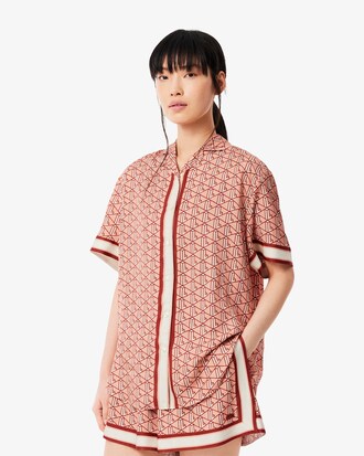 Oversized-Hemd mit Monogramm-Druck