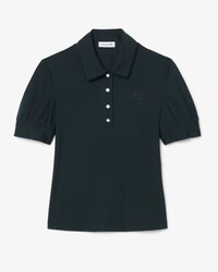 Slim Fit-Polohemd aus flie&szlig;endem Jersey mit Puff&auml;rmeln