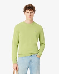 Einfarbiger Pullover aus Baumwolle mit Rundhalsausschnitt