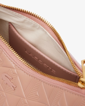 Halbmondf&ouml;rmige Tasche Maheki aus gepr&auml;gtem Leder