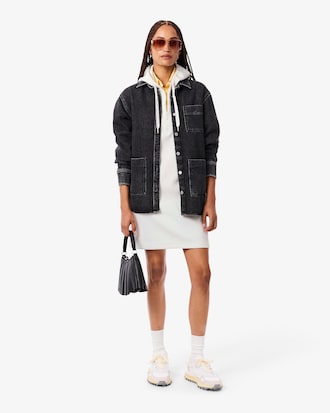 Kleid aus Piqué mit Kapuze