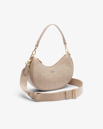 Halbmondförmige Tasche Maheki aus geprägtem Leder