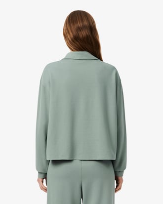 Loungewear-Sweatshirt aus Fleece mit Polokragen