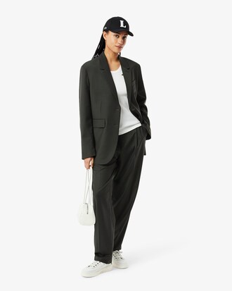 Karierter Blazer aus Wollmischgewebe