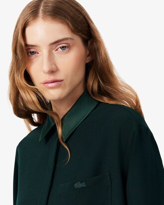 Oversized-Hemd mit Satin-Akzent