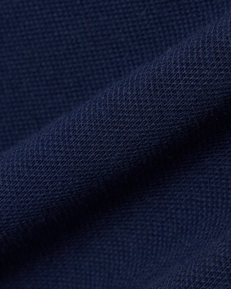 T-Shirt aus Stretch-Piqu&eacute; mit gestreiftem Kragen
