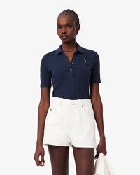 Slim Fit-Polohemd L.12.D aus Pointelle-Spitze