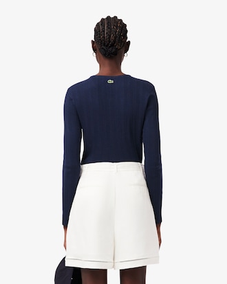 Slim Fit-Cardigan aus Pointelle