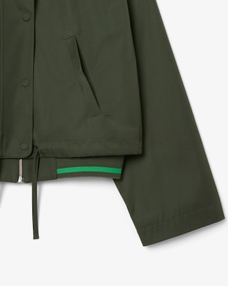 Oversized-Jacke aus Twill mit Logo-Polokragen