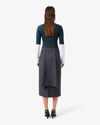 Runway mittellanger Rock mit Pattendetail