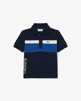 Polohemd aus Piqu&eacute; mit Colorblock-Design