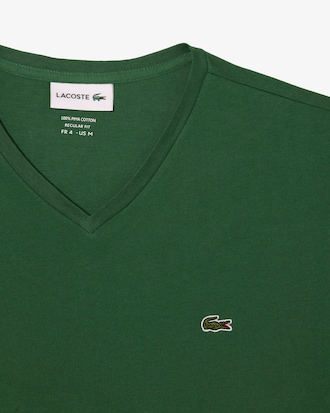 T-Shirt aus leichter Pima-Baumwolle mit V-Ausschnitt