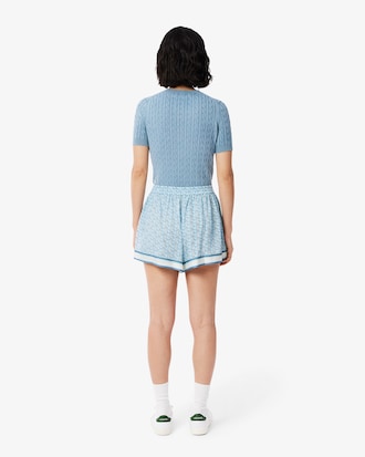 Fließende Shorts mit Monogramm-Druck