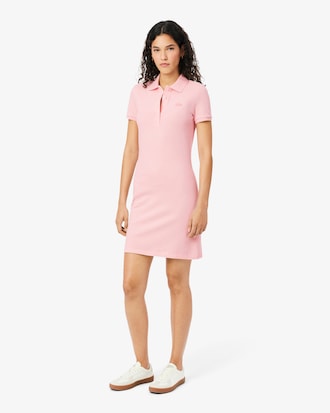 Slim Fit-Polokleid aus dehnbarem Mini Piqu&eacute;