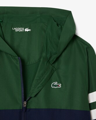 Wasserabweisende Tennisjacke mit Kapuze