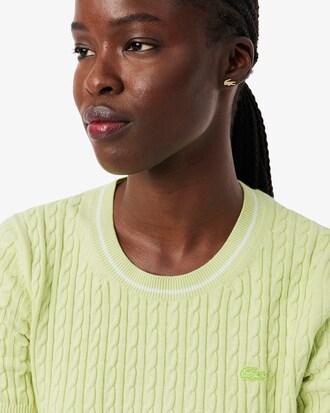 Strickpullover mit Zopfmuster und kurzen &Auml;rmeln