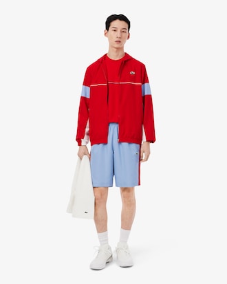 Sportshorts aus Diamant-Taft mit Streifenakzent