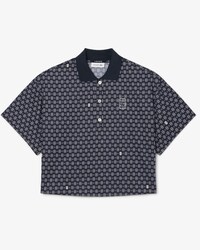 Oversized-Polohemd mit Tennis-Print