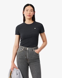 Slim Fit-T-Shirt aus gerippter Baumwolle