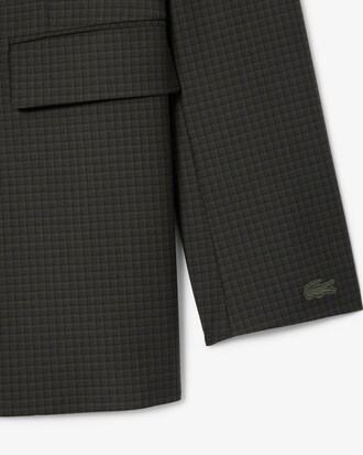 Karierter Blazer aus Wollmischgewebe