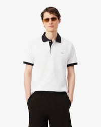 Classic Fit-Polohemd aus kontrastierendem Rippstrick