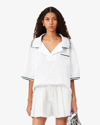Oversized-Popover-Hemd Runway mit Logo-Kragen