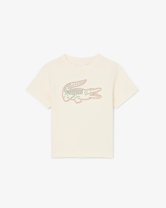 T-Shirt aus Baumwolle mit gesticktem Krokodil