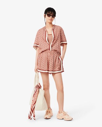 Oversized-Hemd mit Monogramm-Druck
