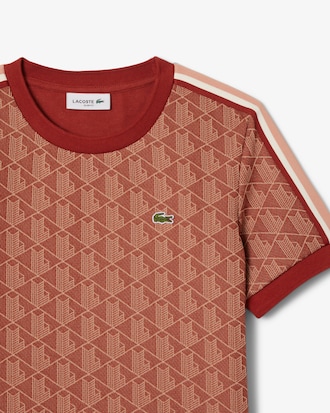 Slim Fit Jacquard-T-Shirt mit Monogramm