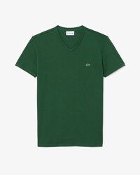 T-Shirt aus leichter Pima-Baumwolle mit V-Ausschnitt