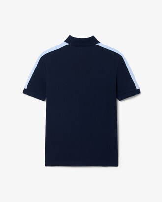 Polohemd aus Petit Piqu&eacute; mit Colorblock-Design