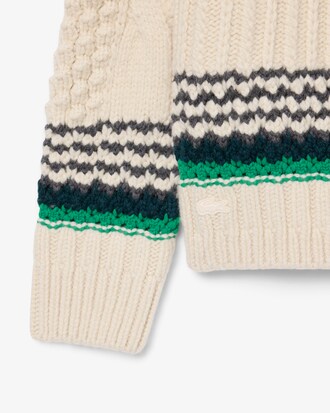 Runway Pullover aus strukturierter Wolle mit Stickerei