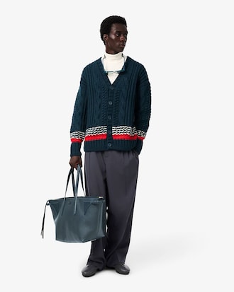 Runway Cardigan aus Wolle mit strukturierten Streifen