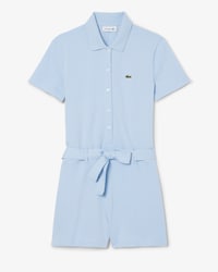 Jumpsuit aus Stretch-Piqu&eacute; mit Polokragen