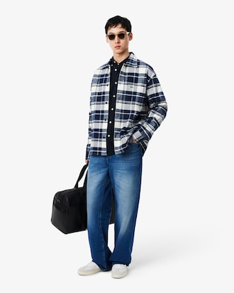 Overshirt aus kariertem Baumwoll-Twill