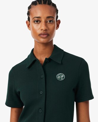 Tennis-Polokleid aus Piqu&eacute; mit Badge-Akzent