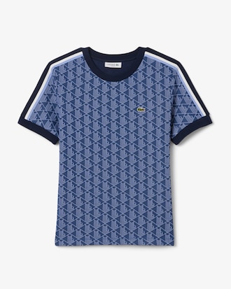 Slim Fit Jacquard-T-Shirt mit Monogramm