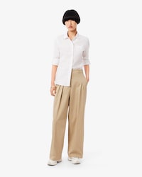 Weite Chinohose aus Stretch-Gabardine