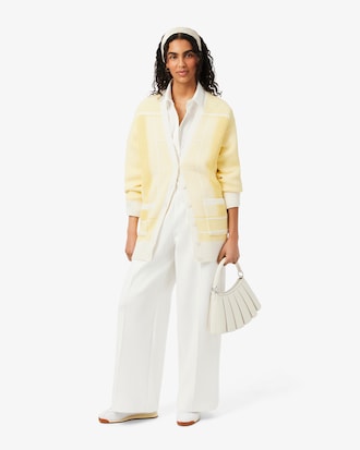 Langer Cardigan Tennis Court aus Jacquard