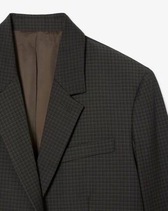 Karierter Blazer aus Wollmischgewebe
