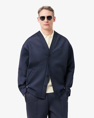 Oversized-Cardigan mit gestickter Unterschrift