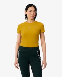 Slim Fit-T-Shirt aus gerippter Baumwolle