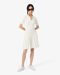 Faltenkleid mit Polokragen