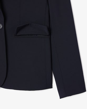 Slim Fit-Blazer aus Wolle mit gesticktem Krokodil