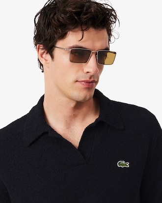 Classic Fit-Polohemd aus Boucl&eacute;-Strick